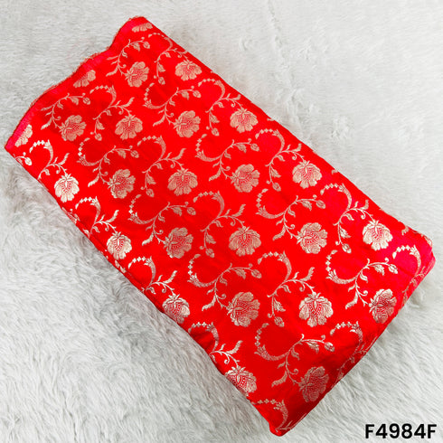 Zari Work Banarasi Silk Fabric-F4984